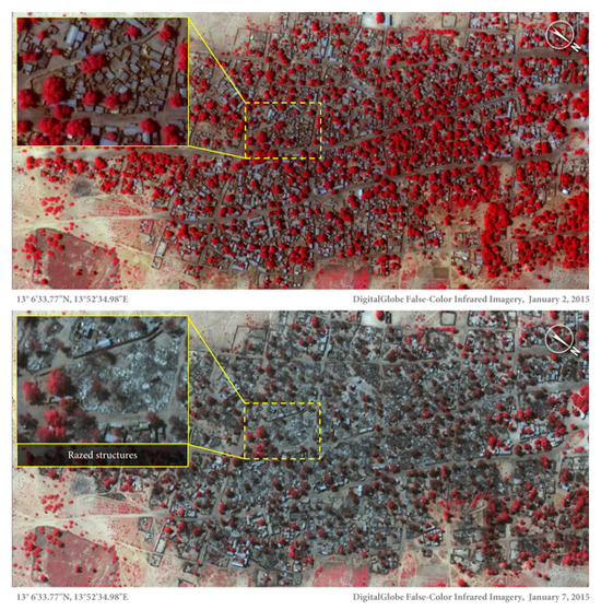 Amnesty International - satellite images Baga destruction