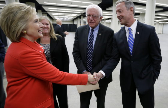 Hillary Clinton, Bernie Sanders and Martin O'Malley