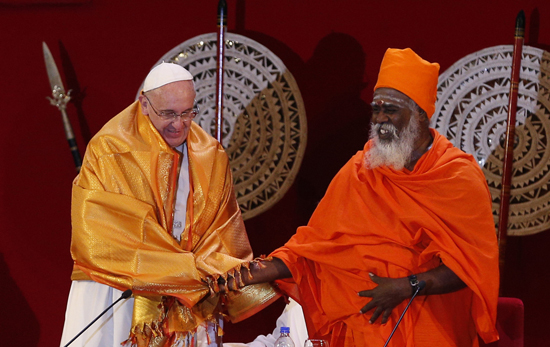 Pope meets faith leaders in Sri Lanka