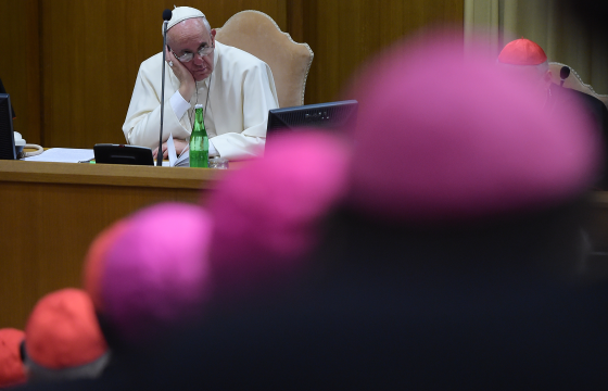 The Pope makes his second appearance, on day two of the Synod