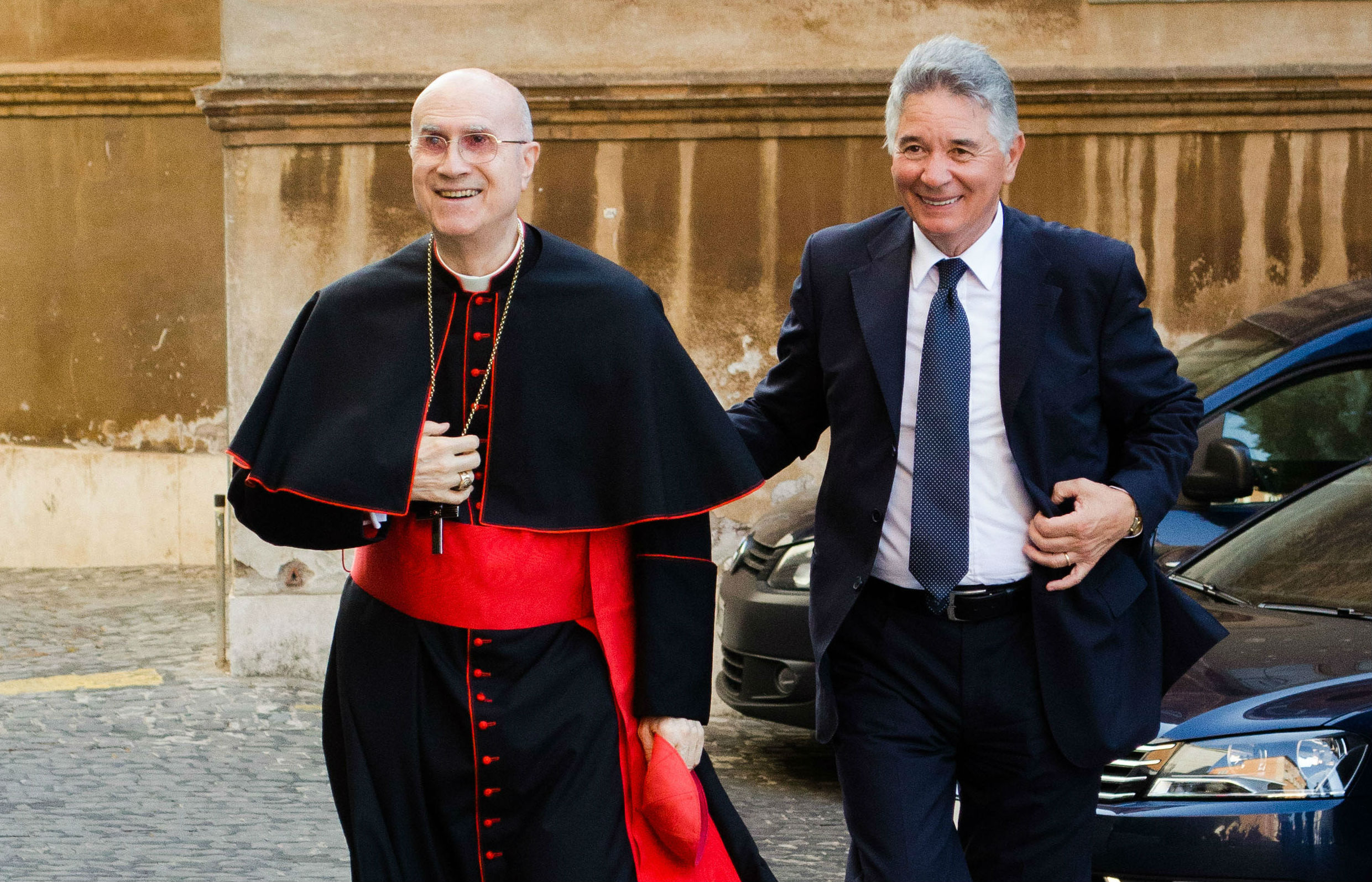 Cardinal Bertone risks becoming embroiled in trial claiming embezzled hospital funds used to refurbish his home   