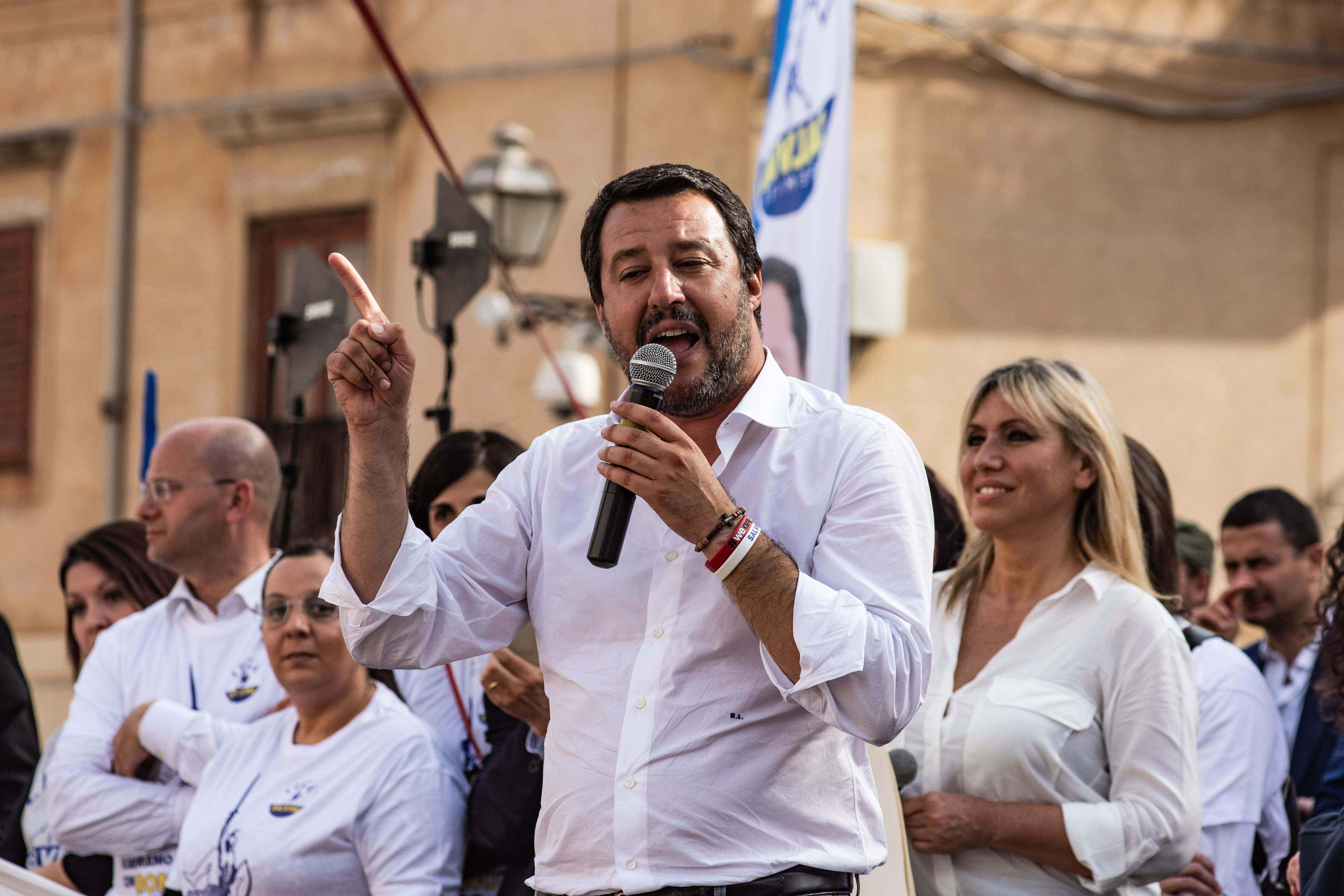 Salvini criticised for using Catholic symbols at rally