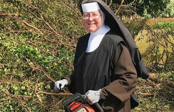Chainsaw-wielding nun in Hurricane Irma aftermath becomes internet sensation 
