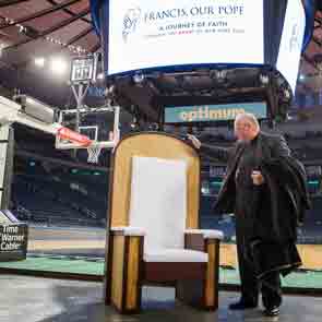 'Simple chair' revealed for the Pope at Madison Square Garden