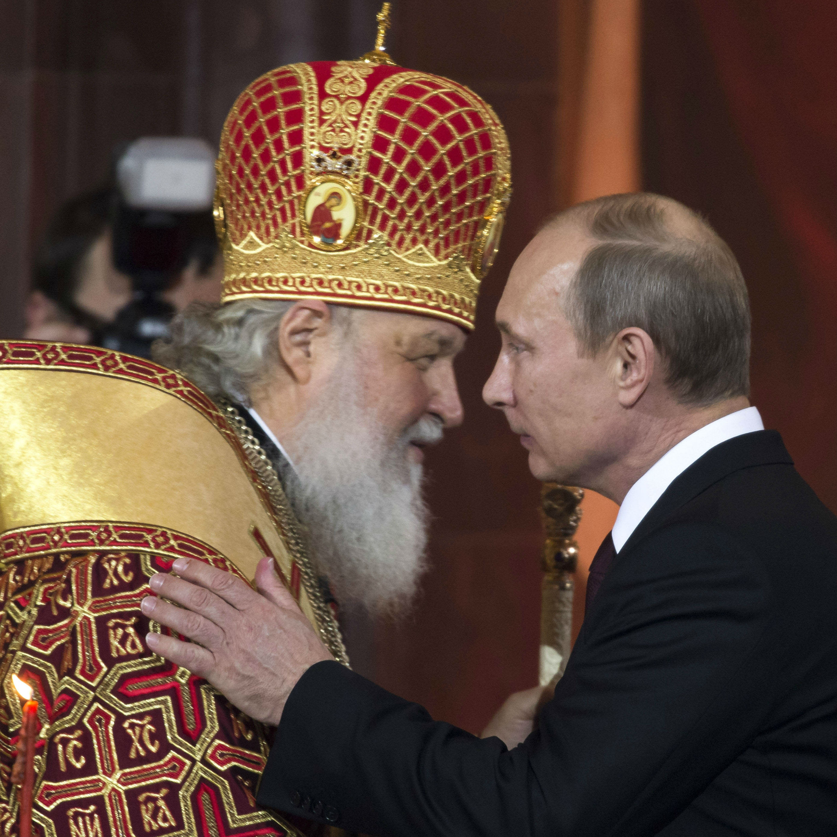 Russian Orthodox Patriarch Kirill attends the celebration 