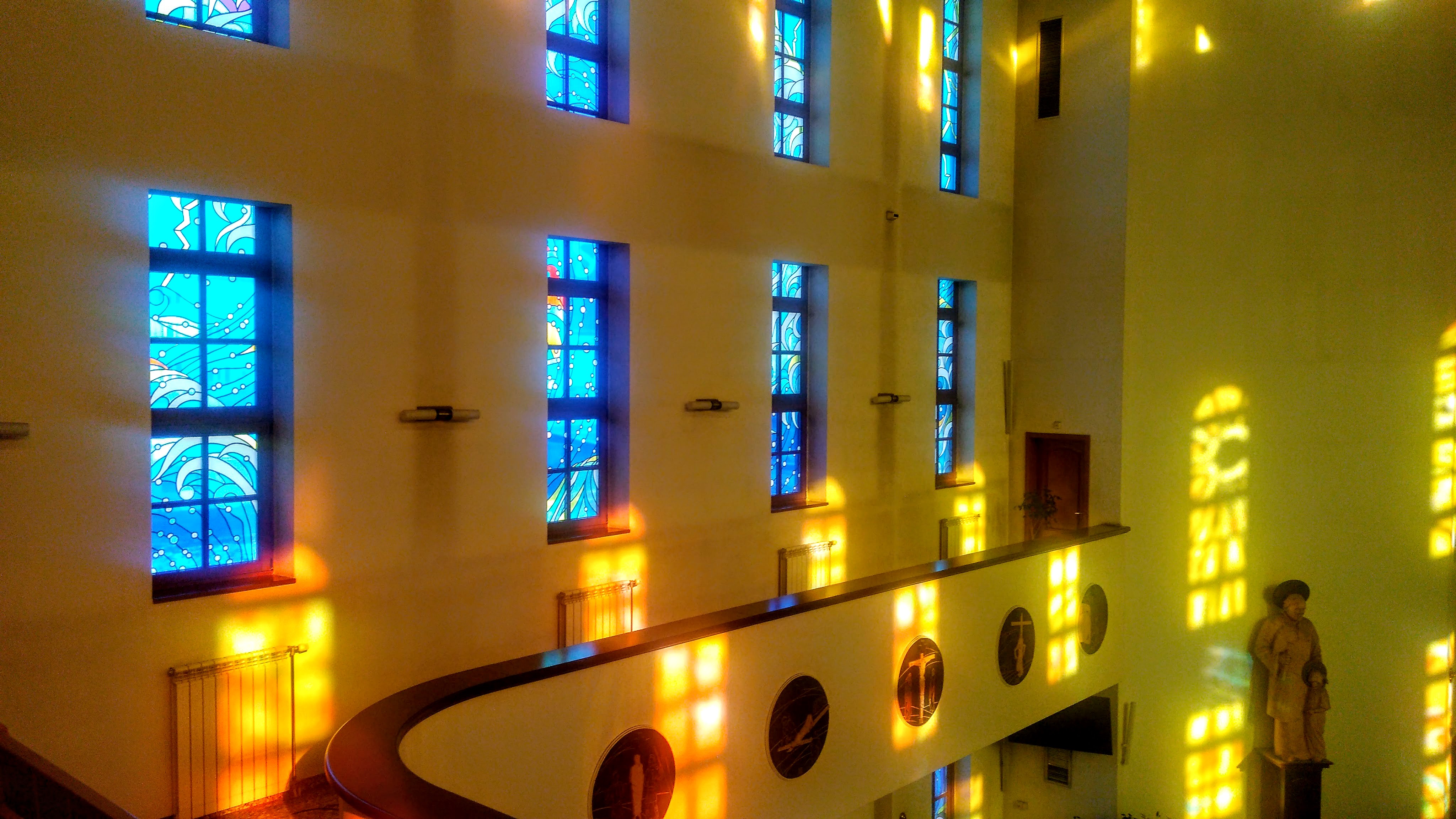 The gleaming sunlit interior of rebuilt St Joseph's in Sofia