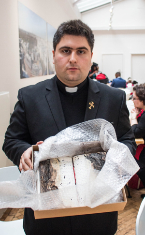 Fr Daniel and the Bible burned by IS