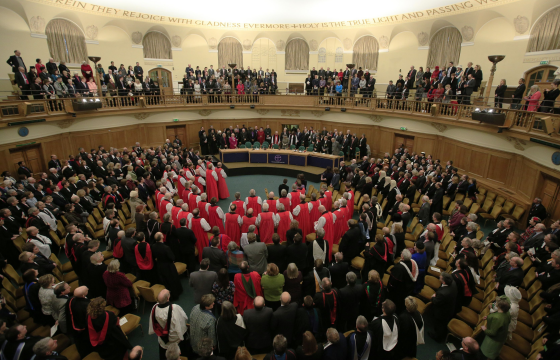 The General Synod of the Church of England opened at Church House in Westminster yesterday