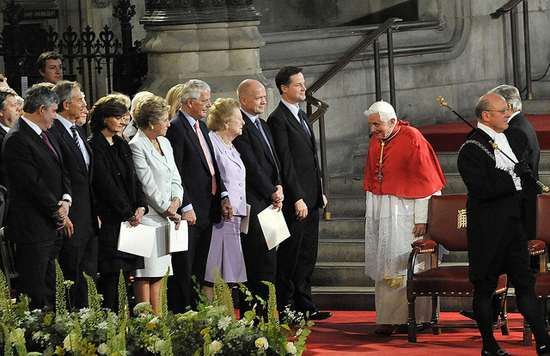 Pope Benedict meets Prime Ministers at Westminster Hall, 2010