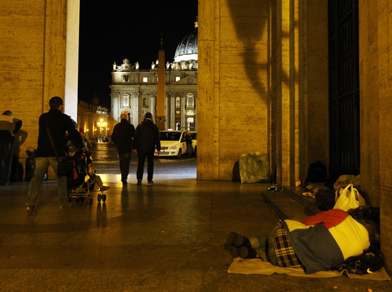 Man sleeping rough in Rome