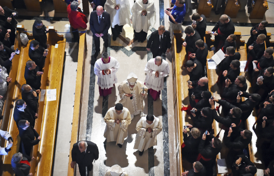 Pope's exit procession from the Basilica of the National Shrine of the Immaculate Conception