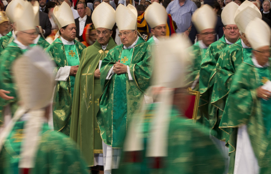 Bishops at the Mass to celebrate the Synod of the Family at St. Peter's Basilica, in the Vatican