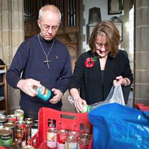 Archbishop Welby at a food bank