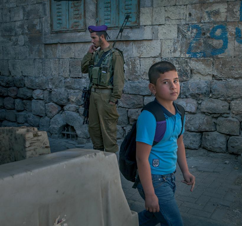 A Palestinian schoolboy in Hebron
