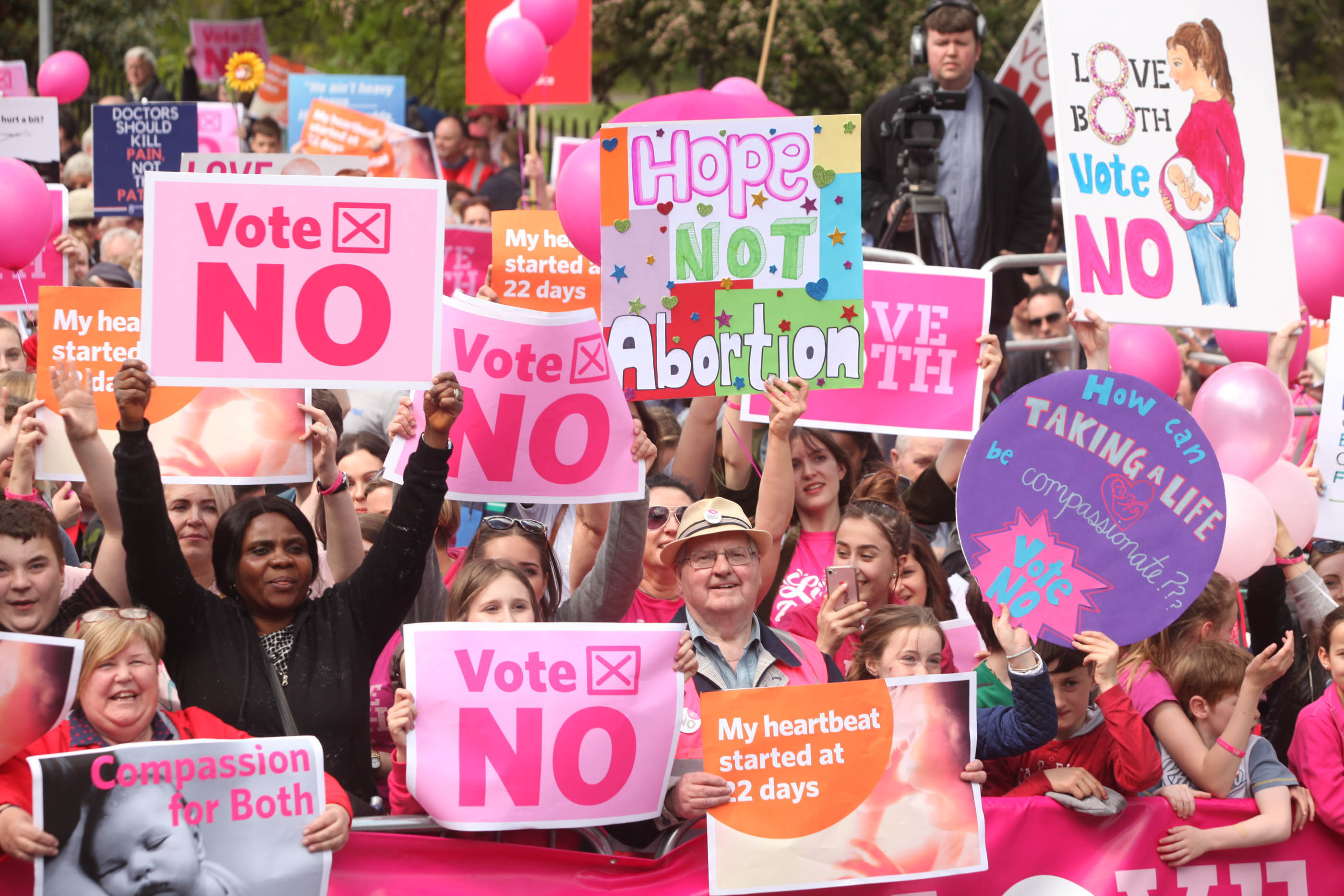 Thousands gather to protest liberalisation of Ireland's abortion laws