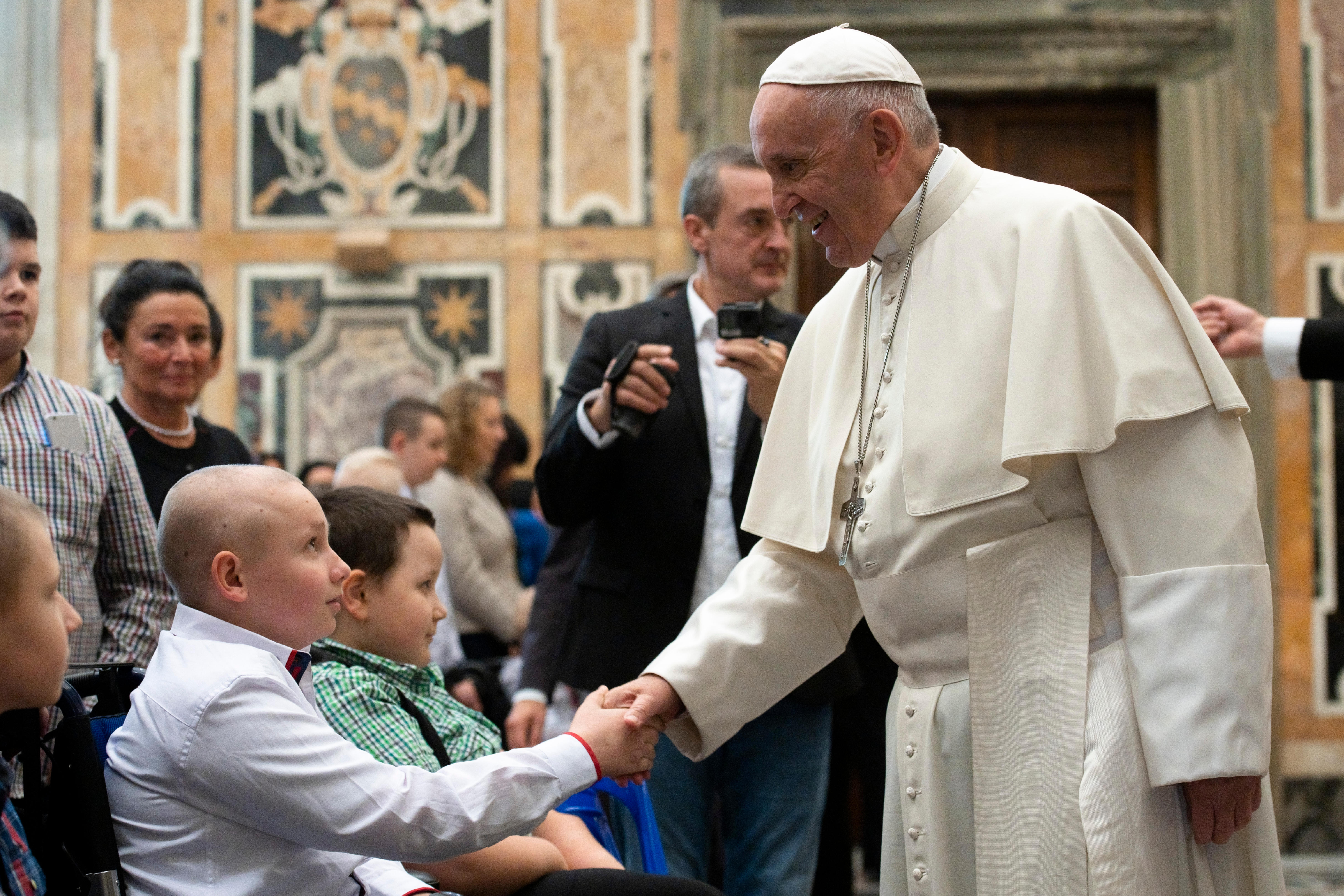 Pope tells children with cancer to talk to guardian angel every day