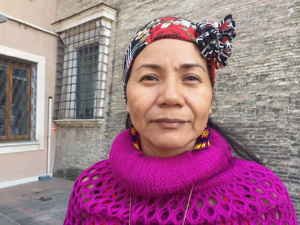 Indigenous woman brings message from elders to 'elder' Pope Francis