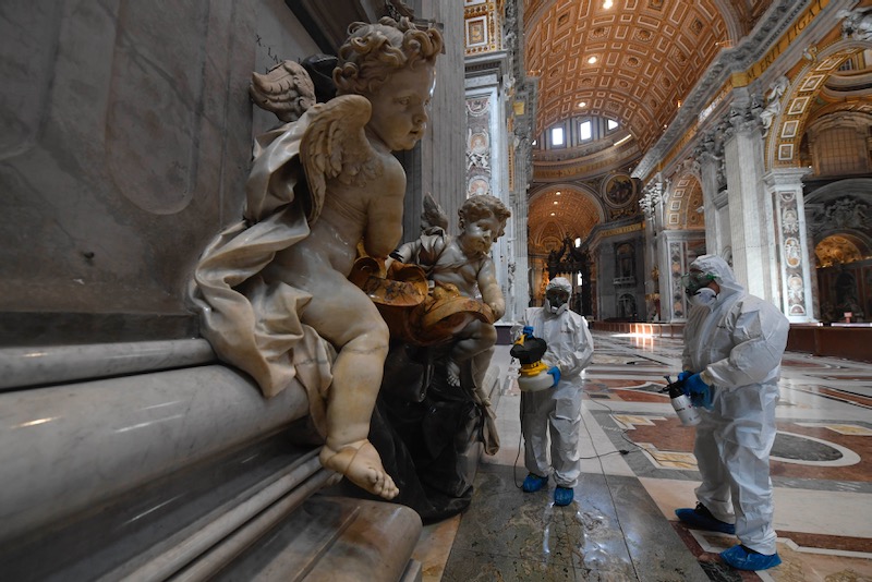 St Peter's Basilica sanitised for reopening