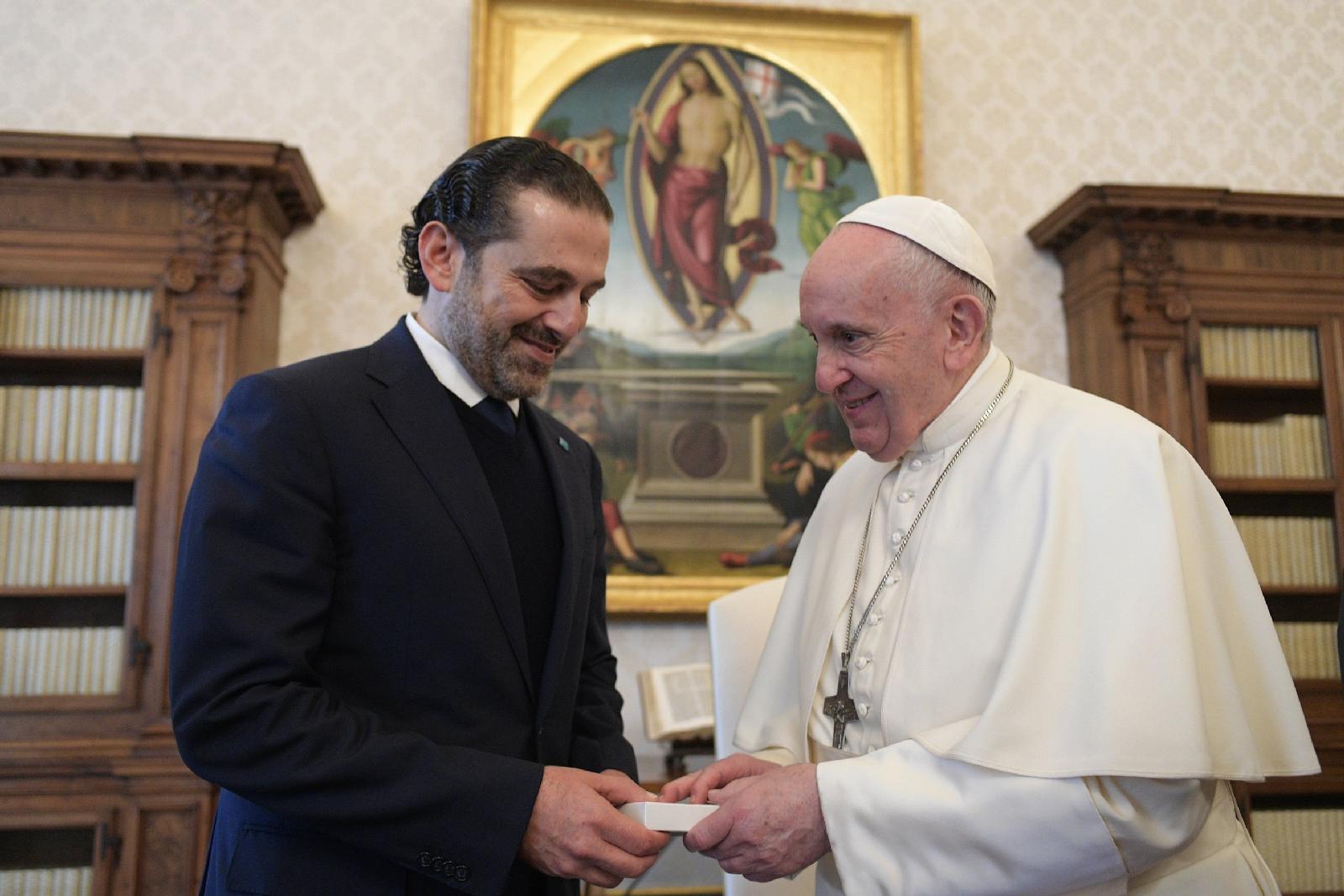 Pope meets Lebanon's Saad Hariri at Vatican 
