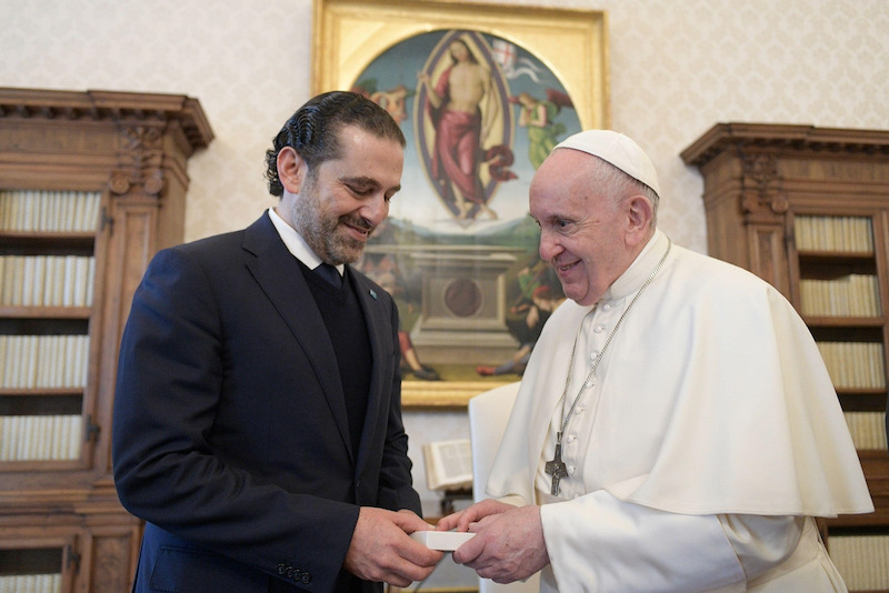 Hariri hits out at Aoun after meeting with Pope