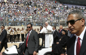 'Forgive those who have wronged us', Pope tells Coptic Christians at stadium Mass