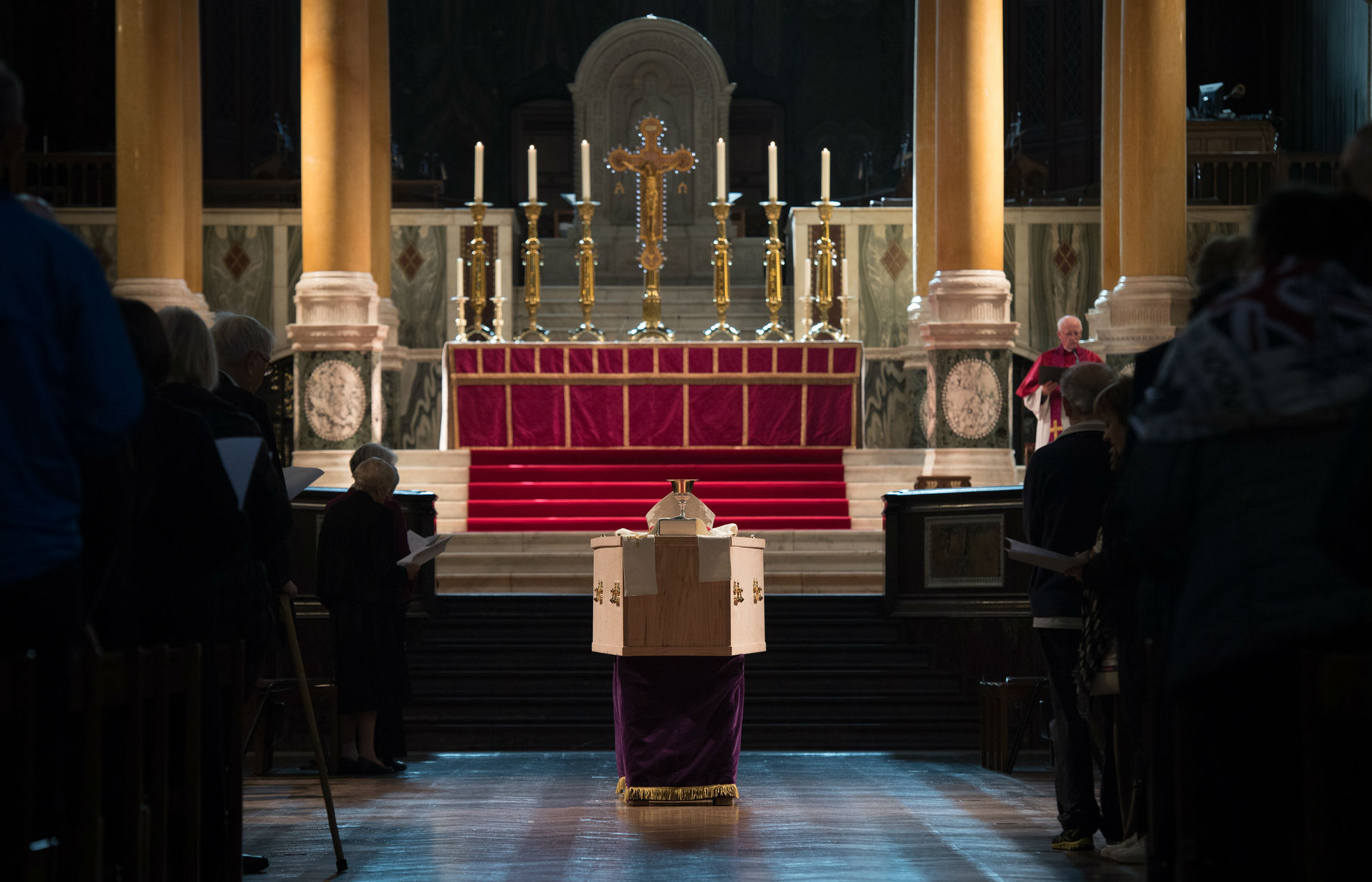 Body of Cardinal Cormac Murphy-O’Connor received into Westminster Cathedral, ahead of funeral