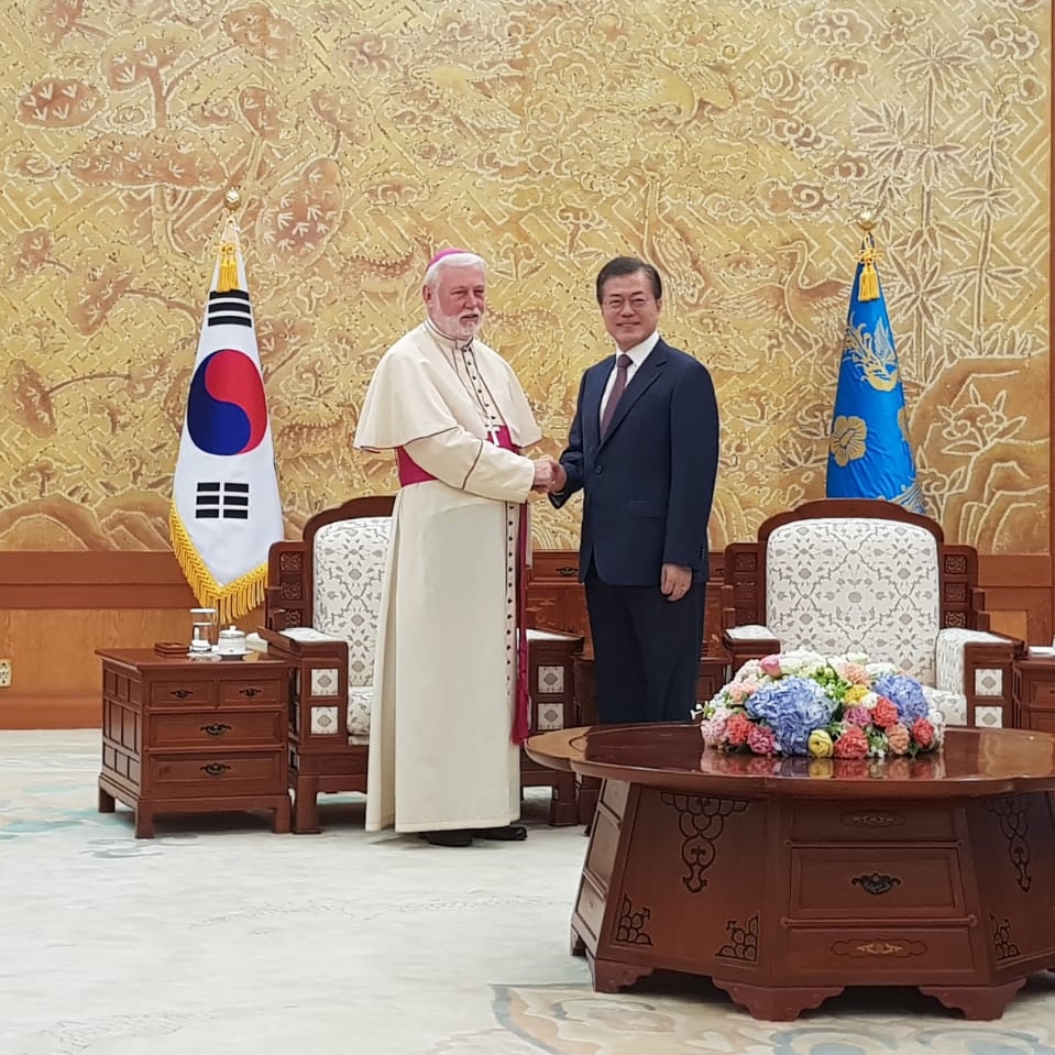 Vatican's foreign minister meets president of South Korea