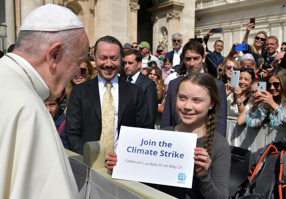 Pope praises climate activism of the young