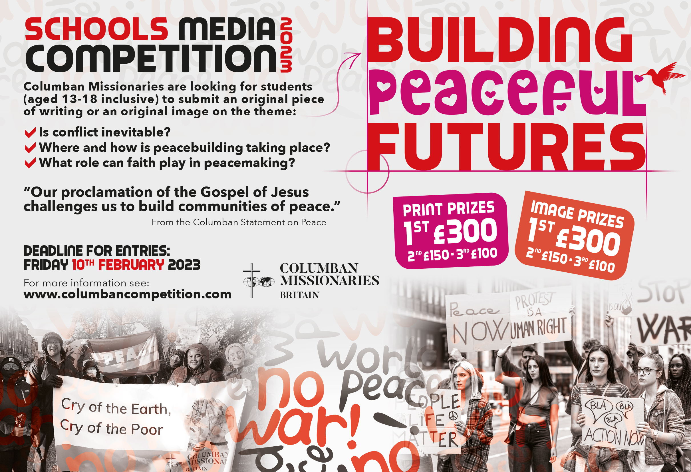 Columbans launch competition, 'Building Peaceful Futures