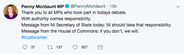 Penny Mordaunt tweet